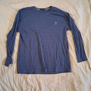 Beverly hills polo clue mens blue long sleeve large cotton blend
